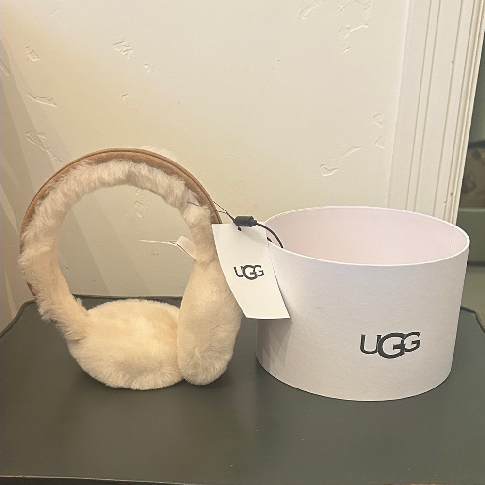 UGG Tan and Cream Ear Muffs new in gift box!